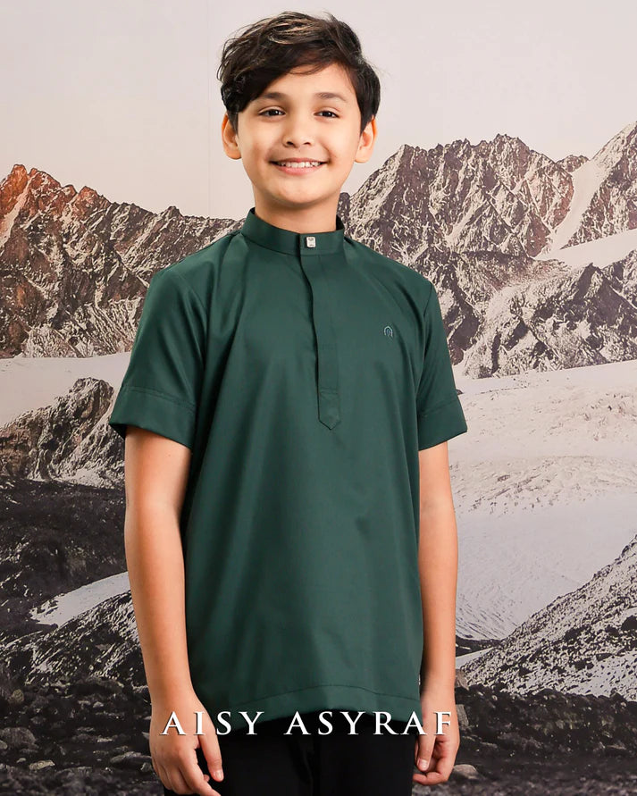 Kurta Kaffy kids - Emerald Green