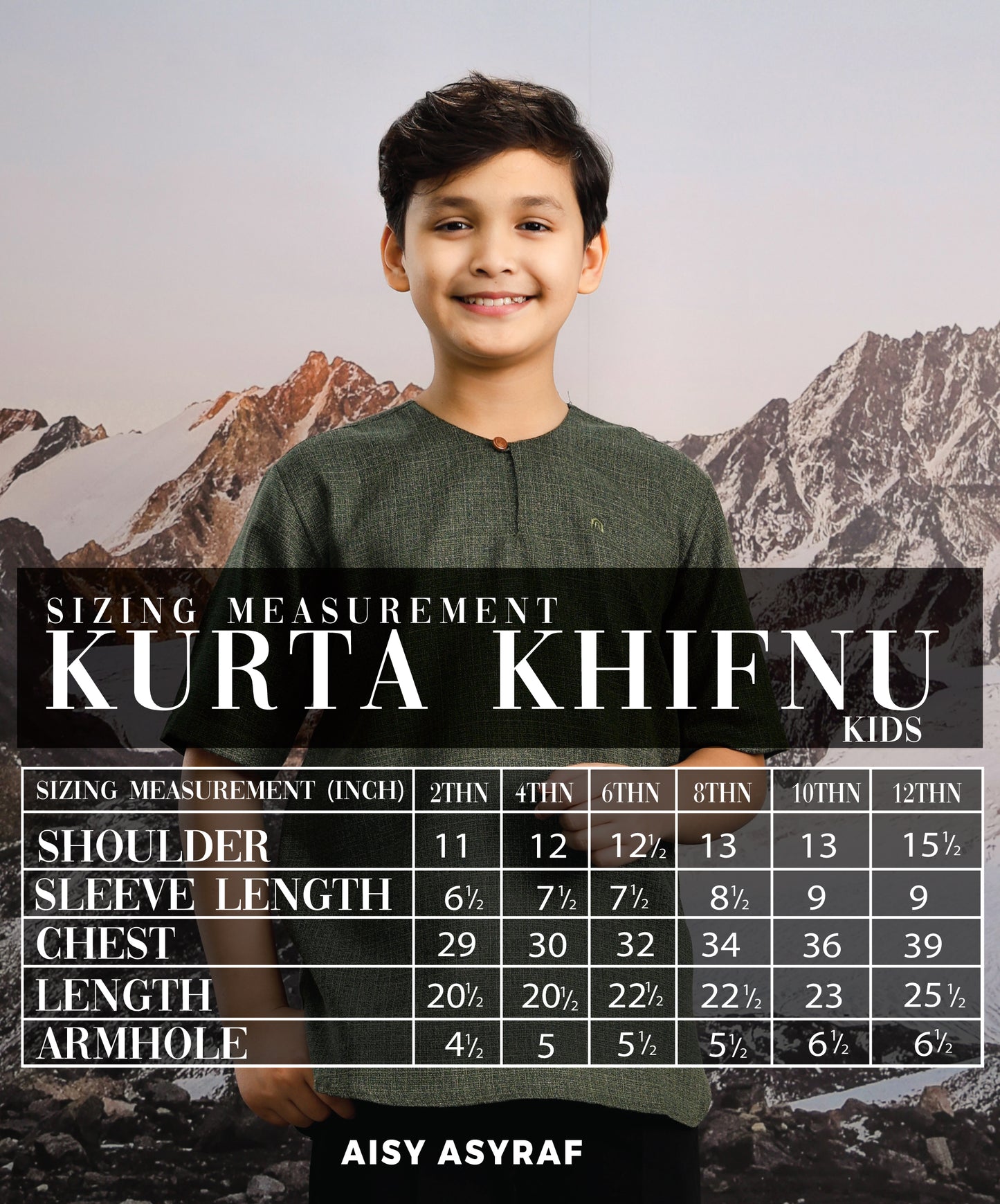 Kurta Khifnu kids - Army Green