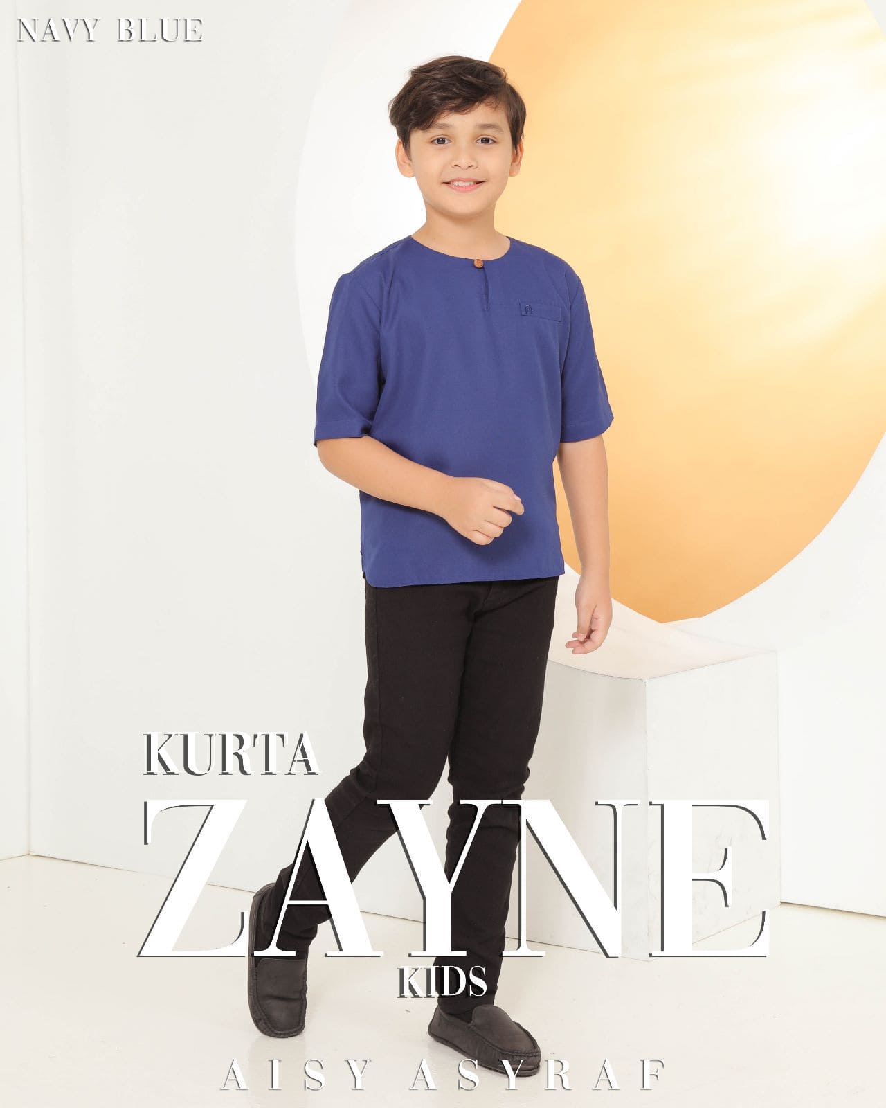Kurta Zayne Kids - Navy Blue