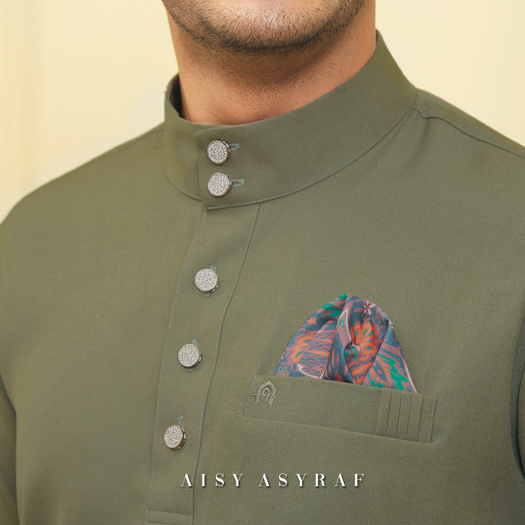 Baju Melayu Tilka - Army Green