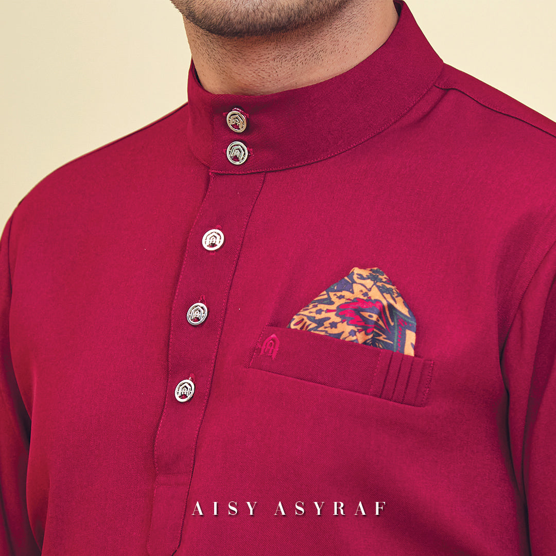 Baju Melayu Tilka - Red Carmine