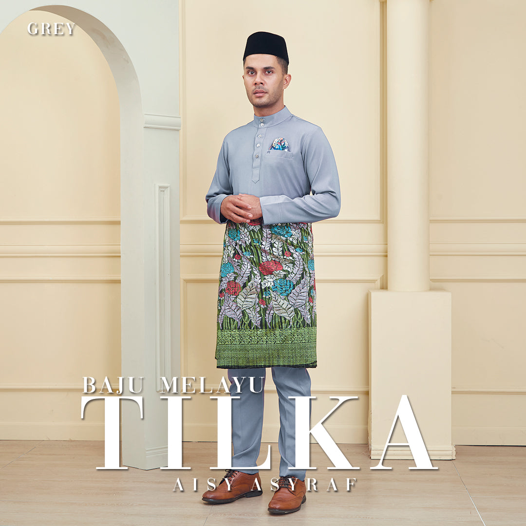 Baju Melayu Tilka - Grey