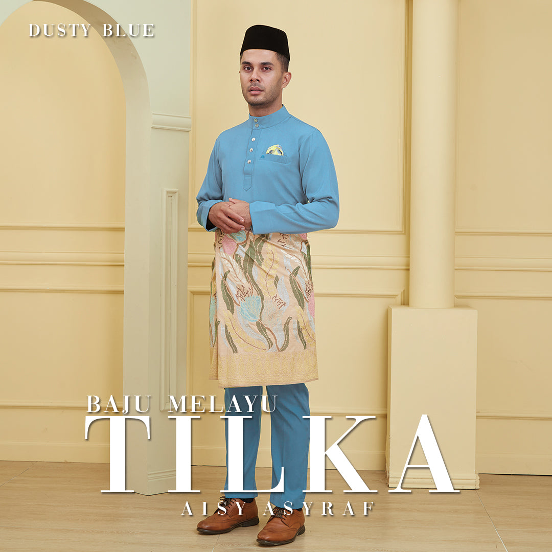 Baju Melayu Tilka - Dusty Blue