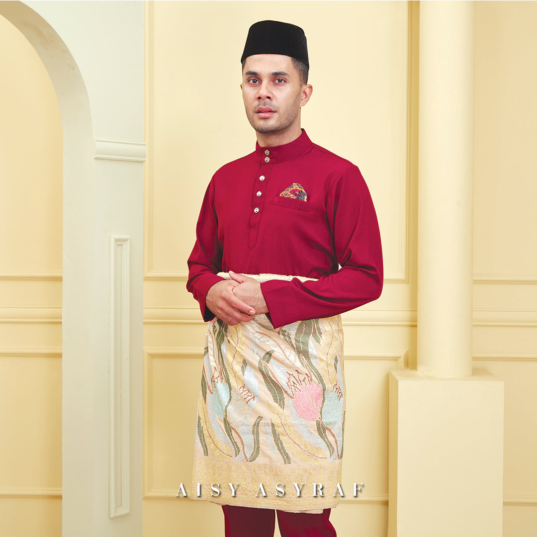 Baju Melayu Tilka - Red Carmine