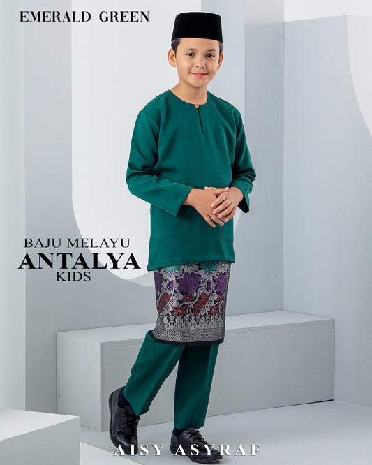 Baju Melayu Antalya kids Emerald Green