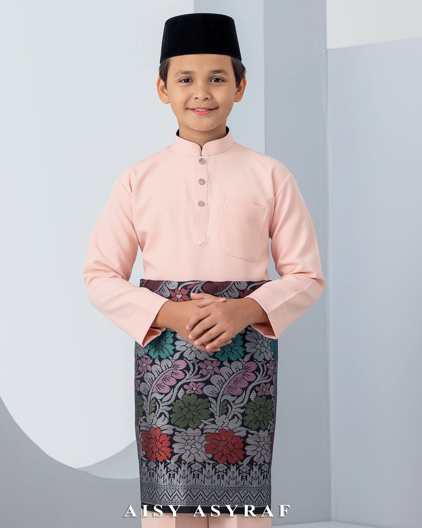 Baju Melayu Haseki Kids - Peach