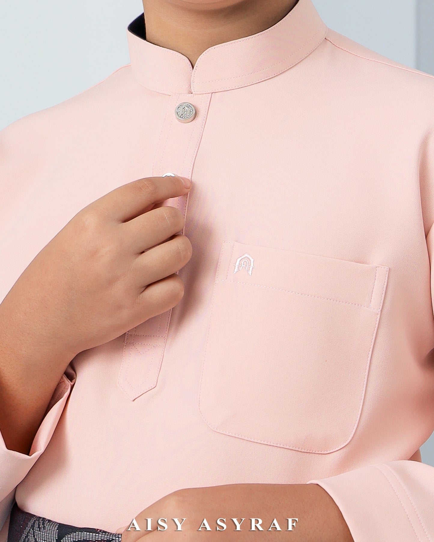 Baju Melayu Haseki Kids - Peach