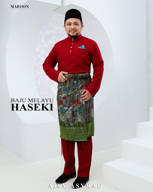 Baju Melayu Haseki - Maroon