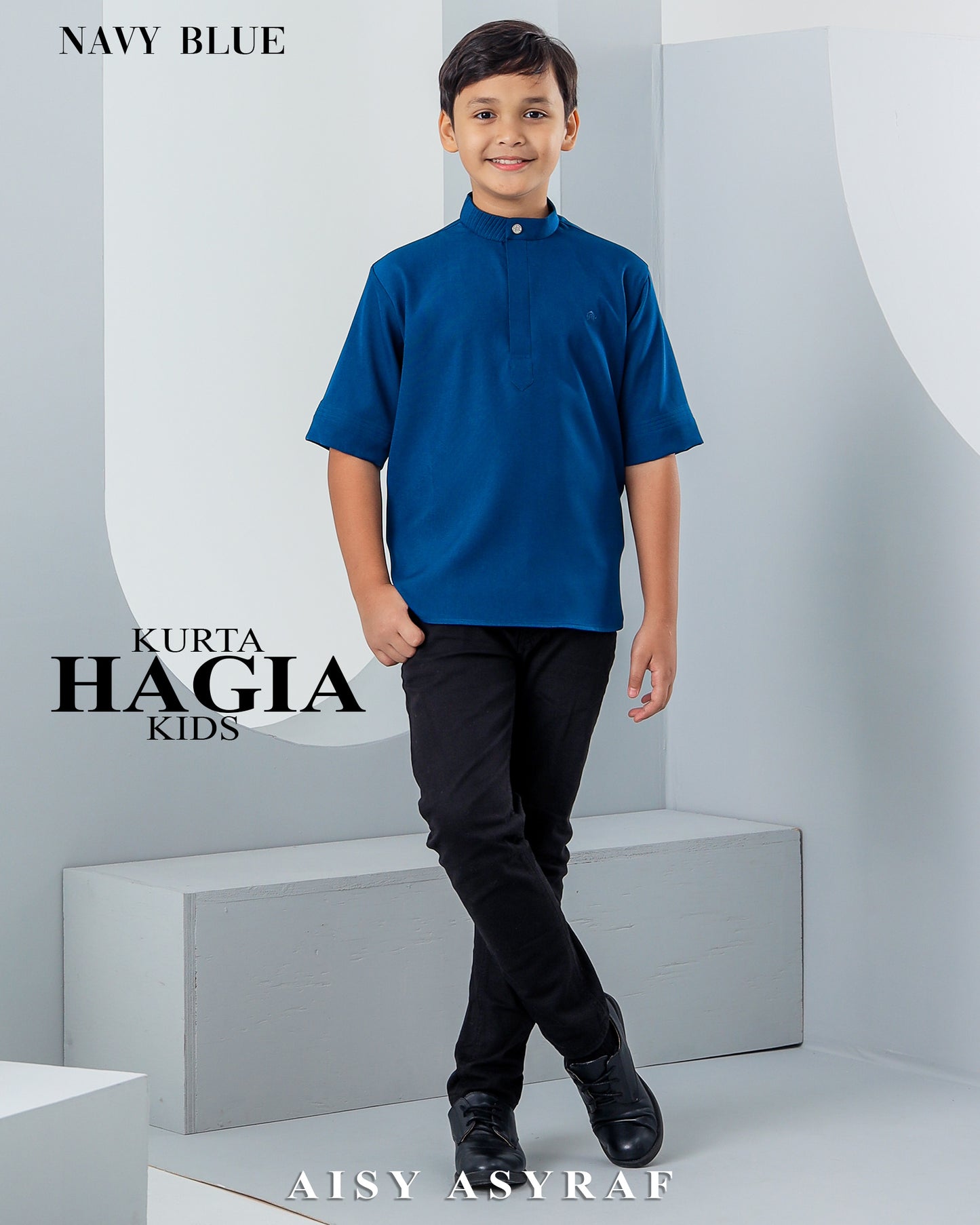 Kurta Hagia Kids - Navy Blue