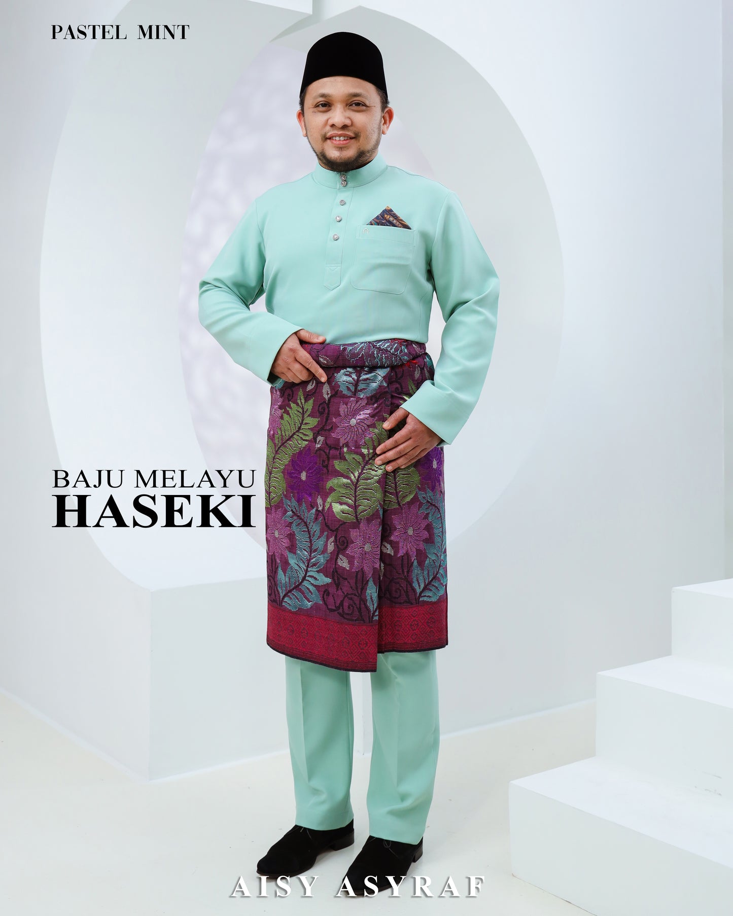 Baju Melayu Haseki - Pastel Mint