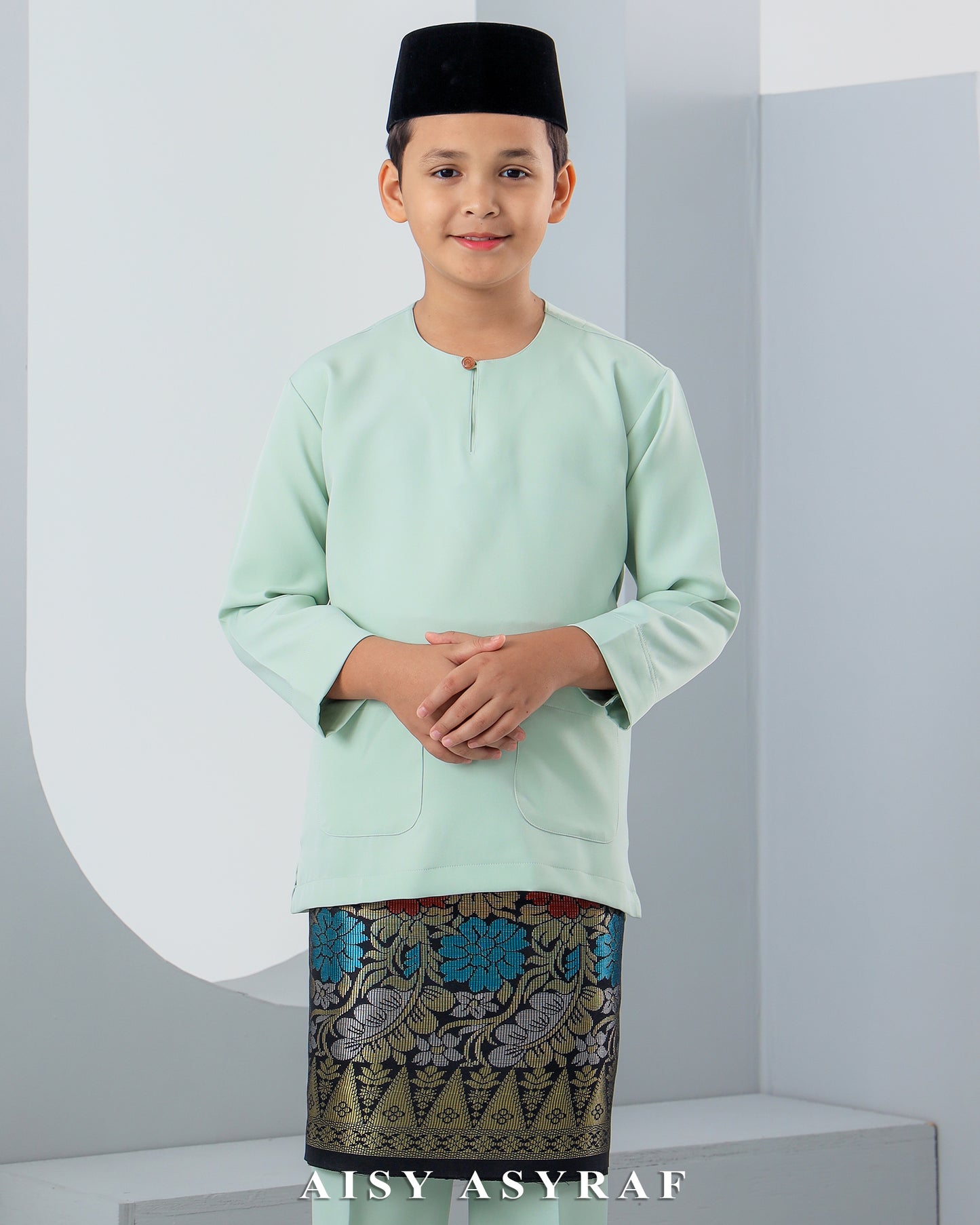 Baju Melayu Antalya Kids - Pastel Mint