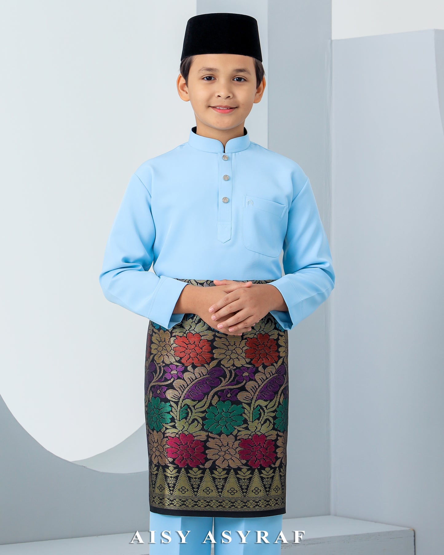 Baju Melayu Haseki Kids - Cinderella Blue