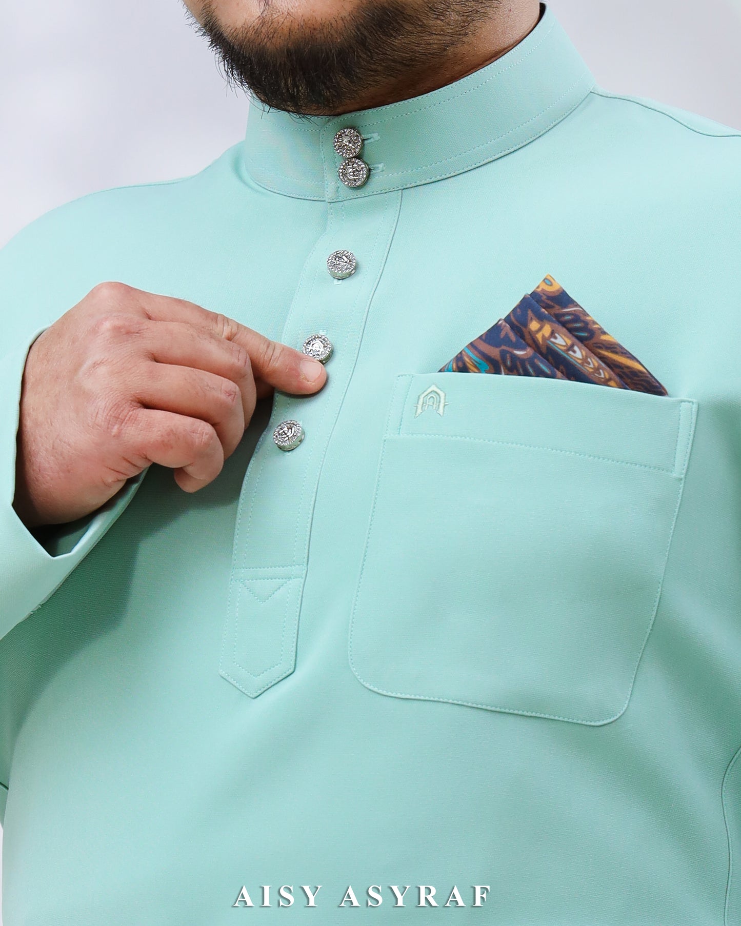 Baju Melayu Haseki - Pastel Mint