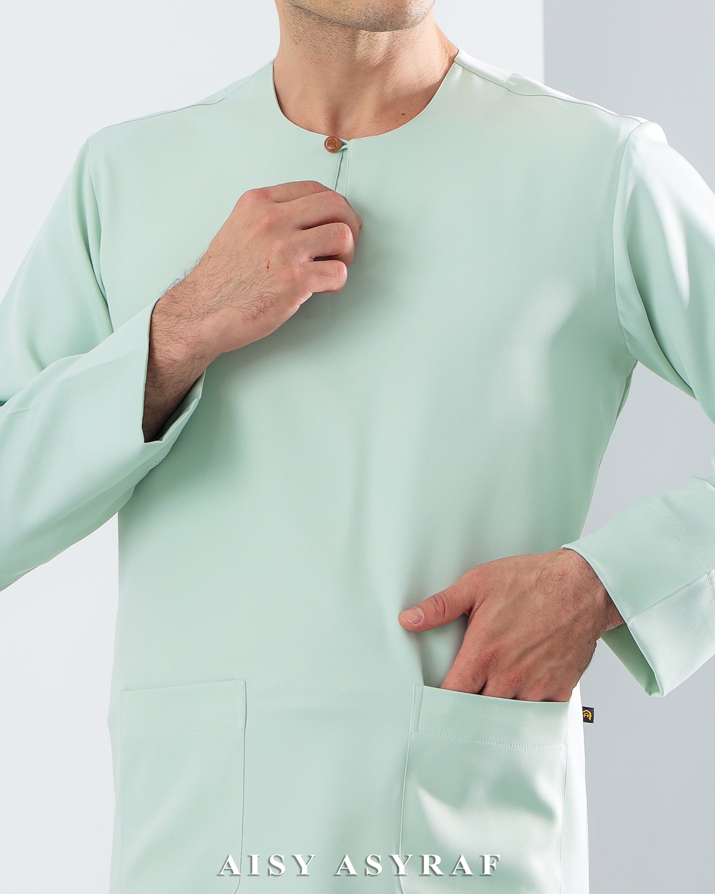 Baju Melayu Antalya - Pastel Mint