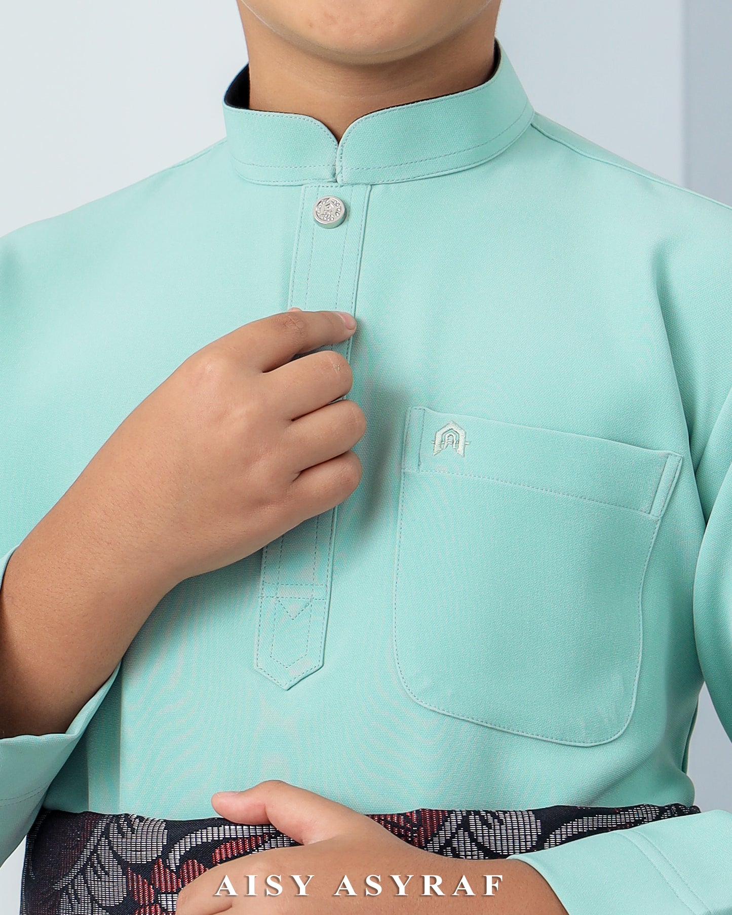 Baju Melayu Haseki Kids - Pastel Mint