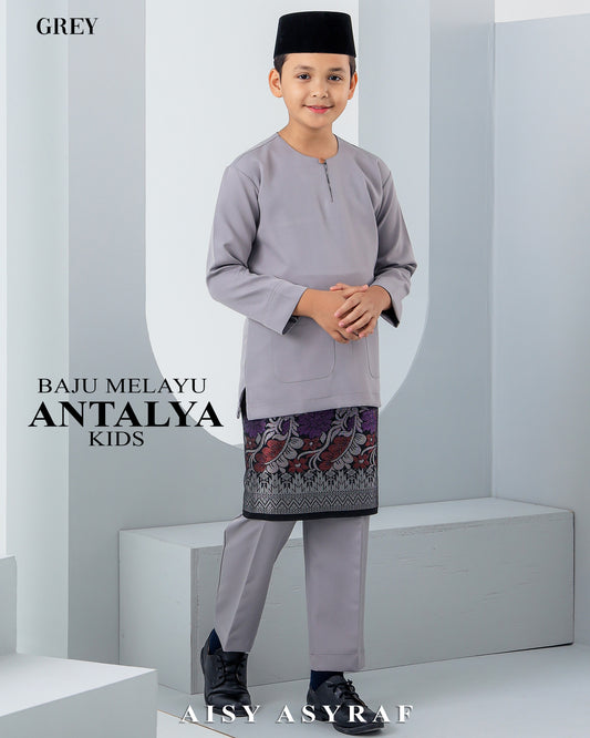 Baju Melayu Antalya kids Grey