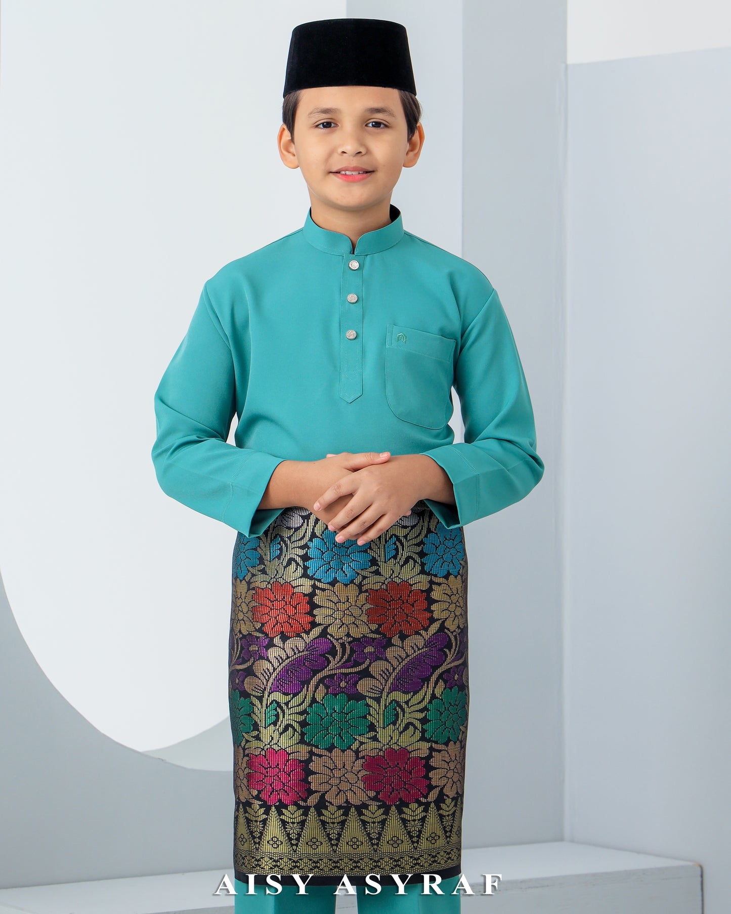 Baju Melayu Haseki Kids - Turqouise