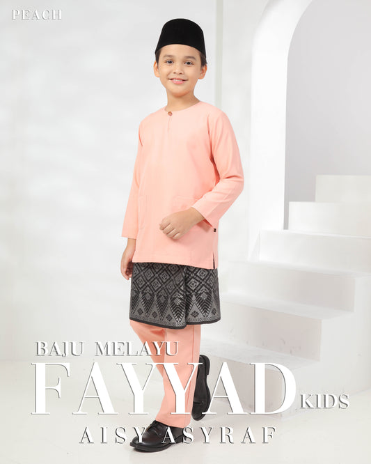 Baju Melayu Fayyad Kids - Peach