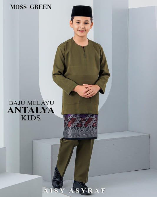 Baju Melayu Antalya kids Moss Green