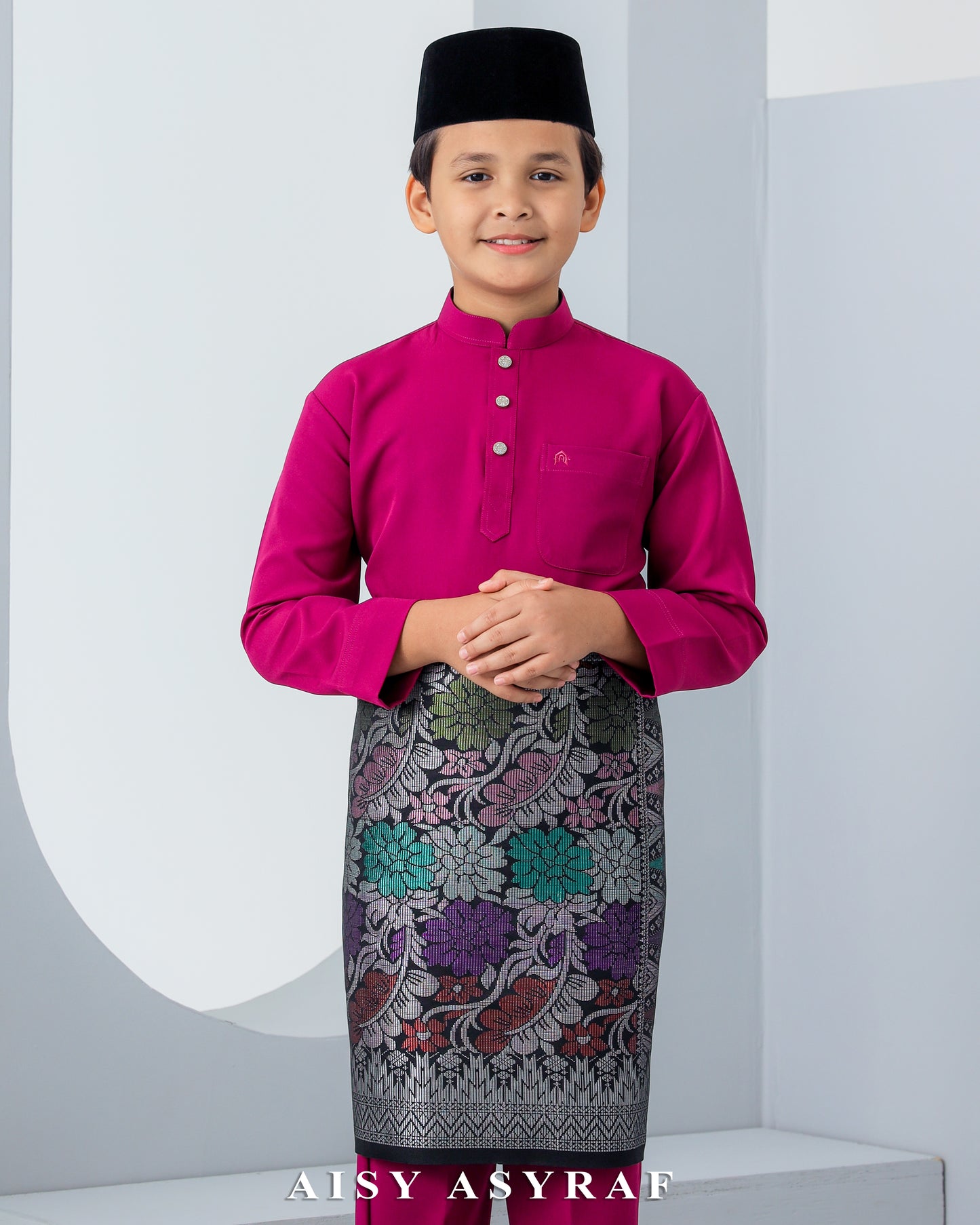 Baju Melayu Haseki Kids - Magenta