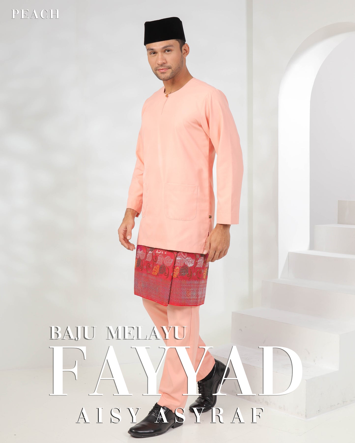 Baju Melayu Fayyad - Peach