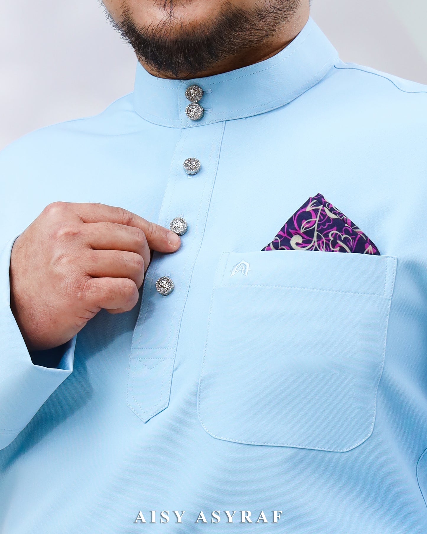 Baju Melayu Haseki - Cindrella Blue