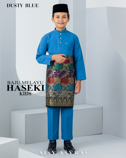 Baju Melayu Haseki Kids - Dusty Blue