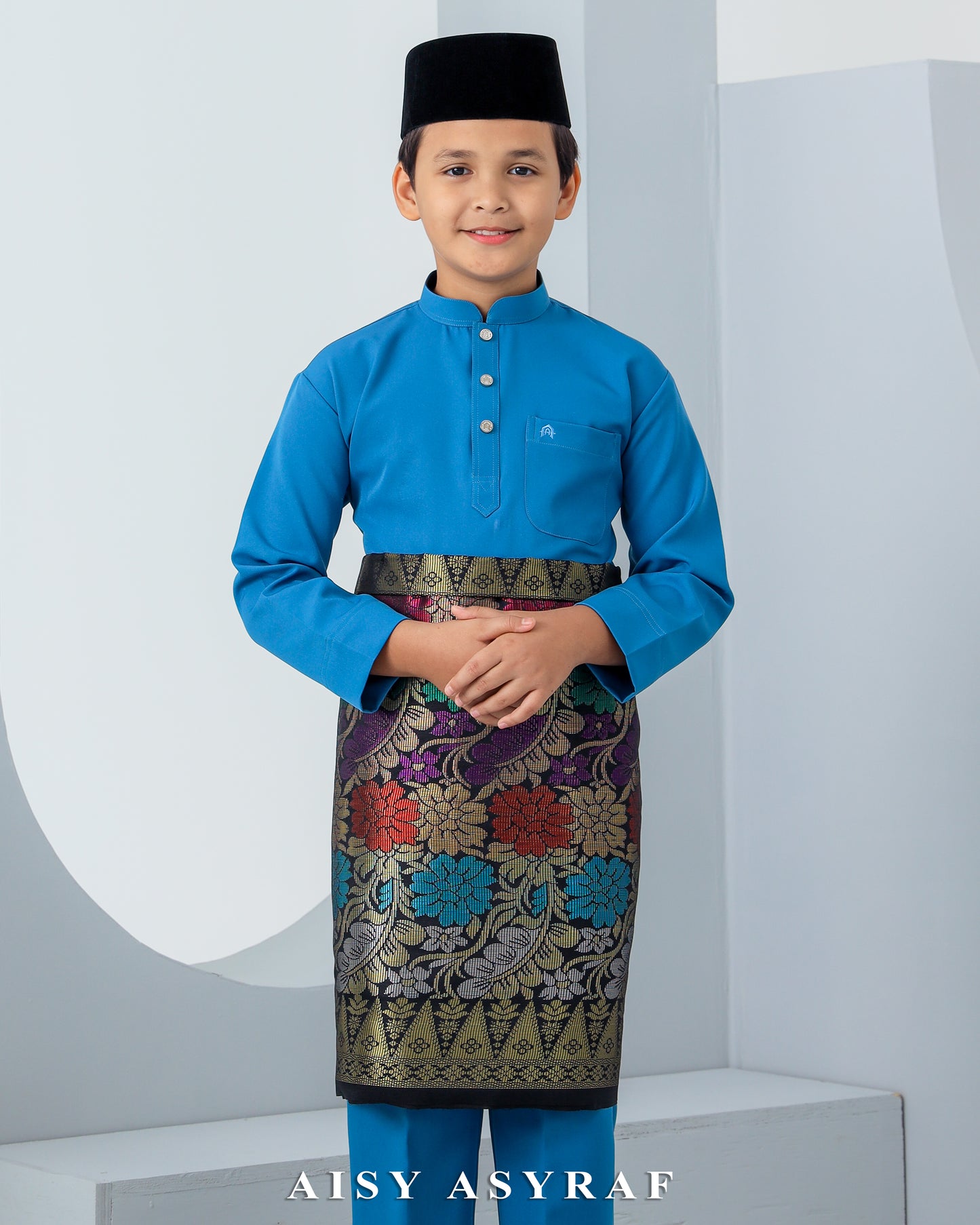 Baju Melayu Haseki Kids - Dusty Blue