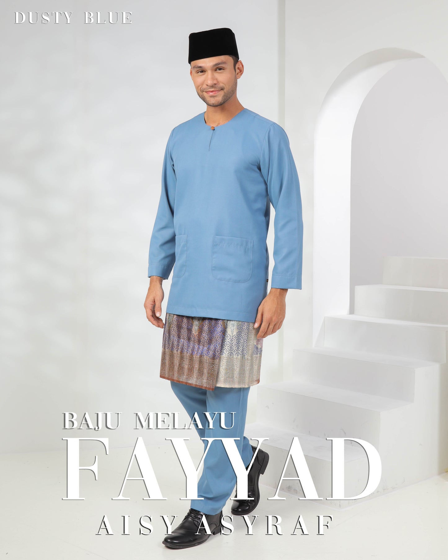 Baju Melayu Fayyad - Dusty Blue