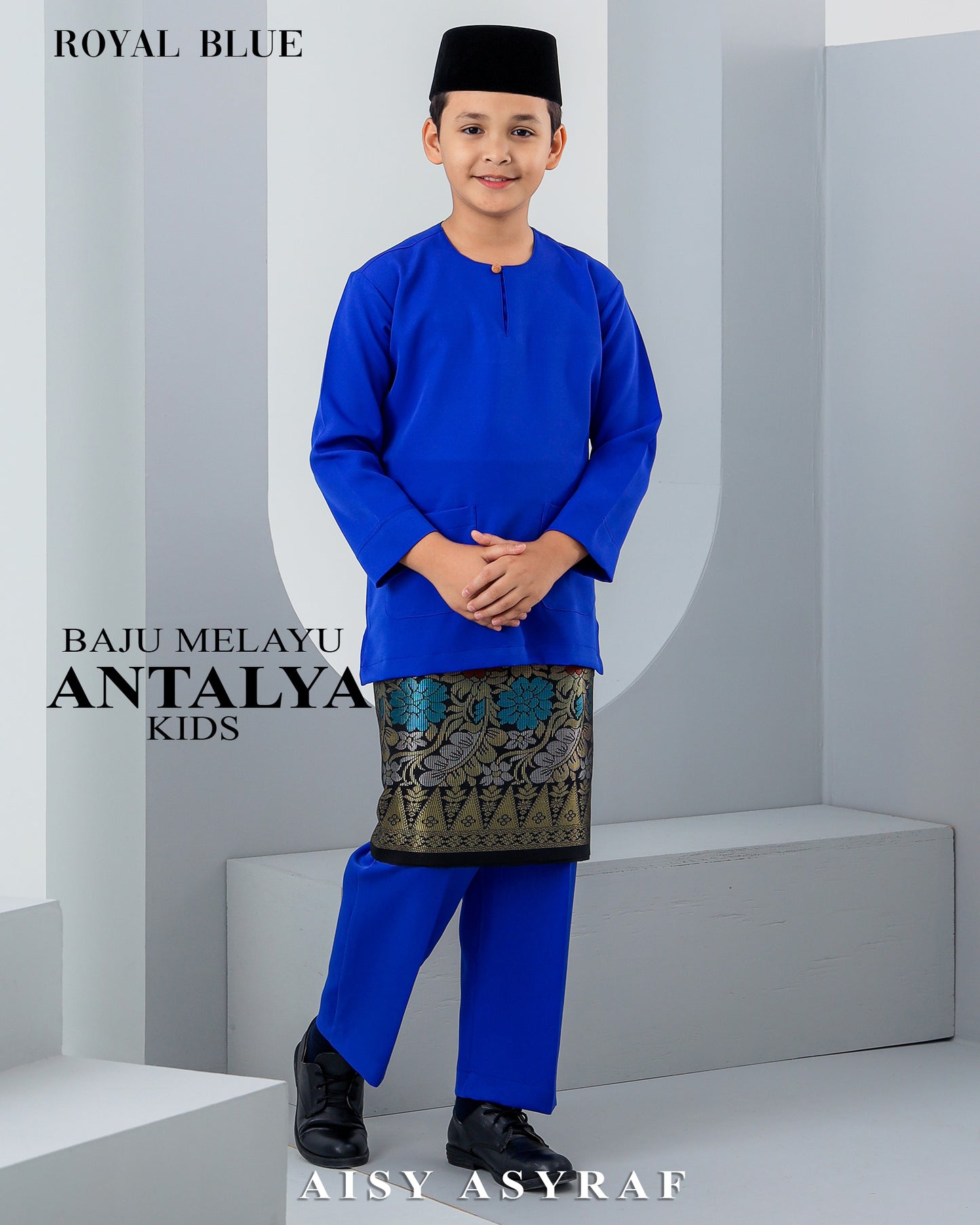 Baju Melayu Antalya Kids - Royal Blue