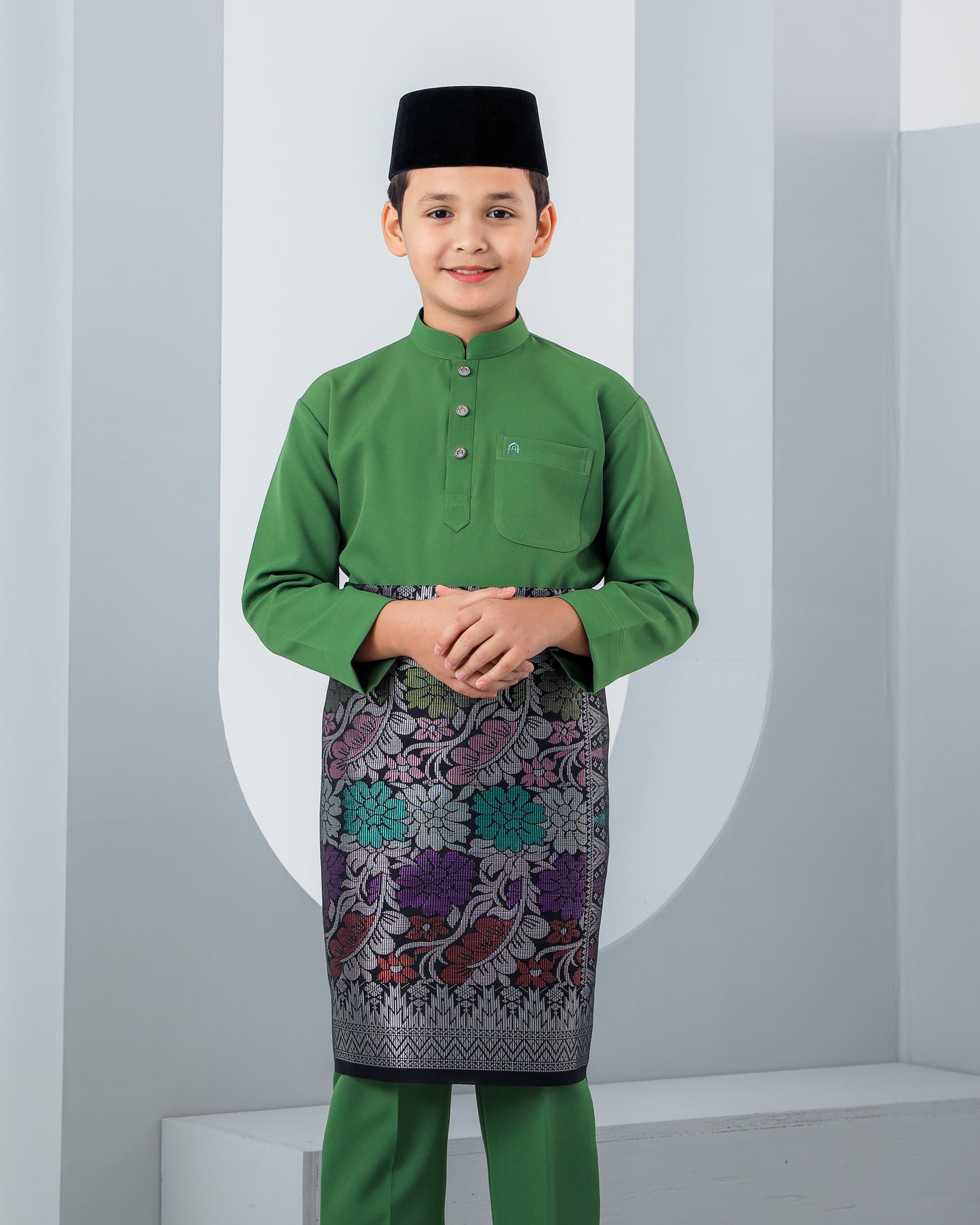 Baju Melayu Haseki Kids - Fern Green