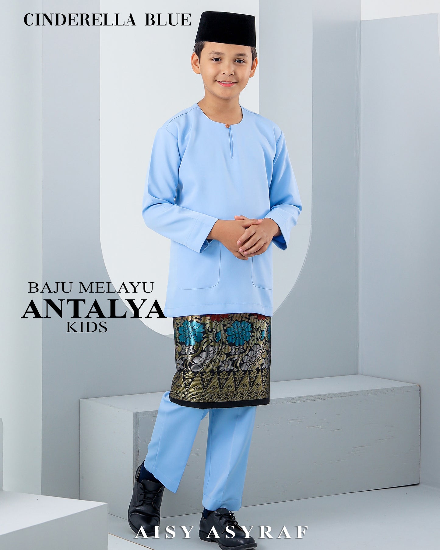 Baju Melayu Antalya Kids - Cinderella Blue