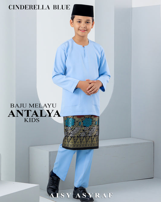 Baju Melayu Antalya kids Cinderella blue