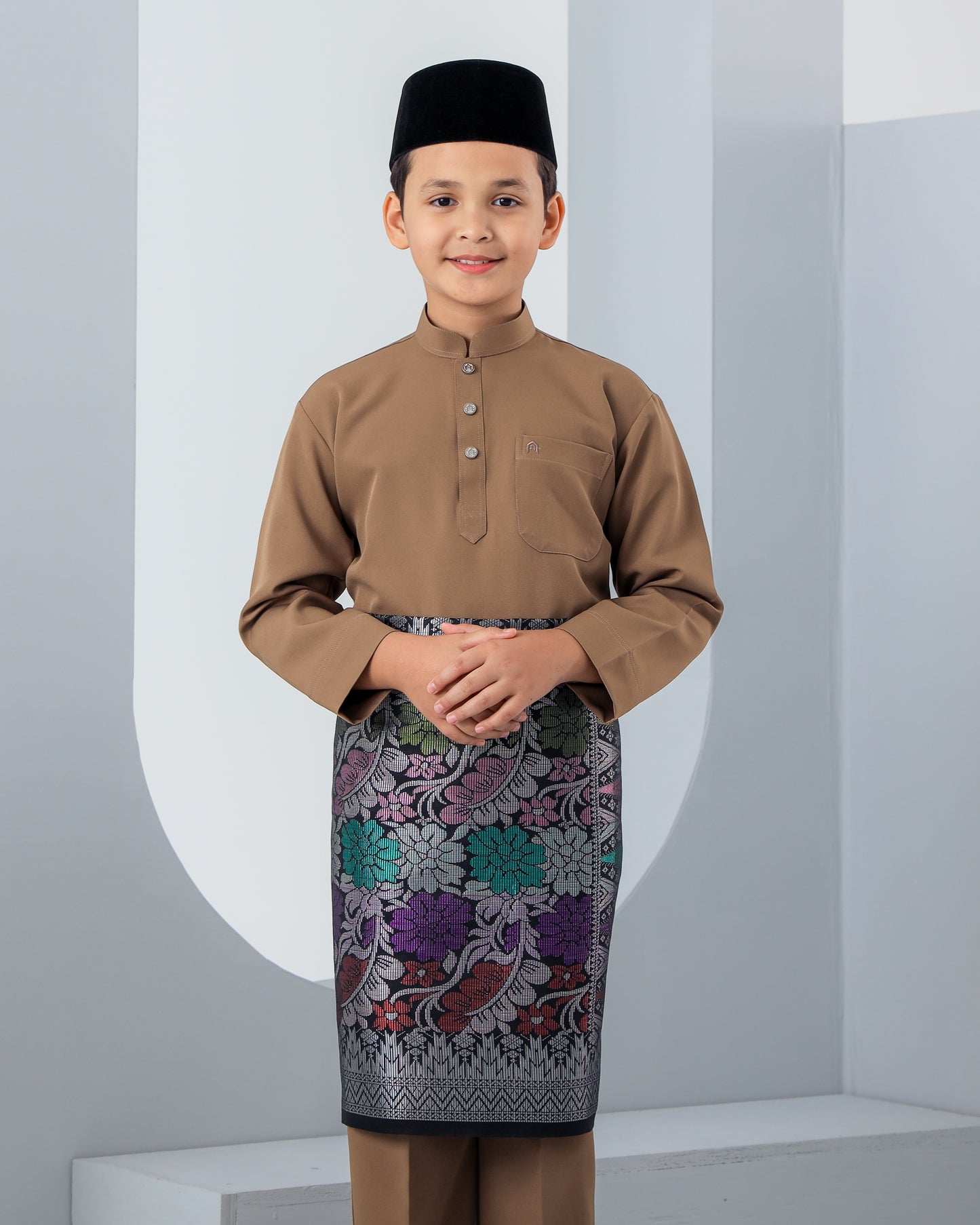 Baju Melayu Haseki Kids - Capuccino