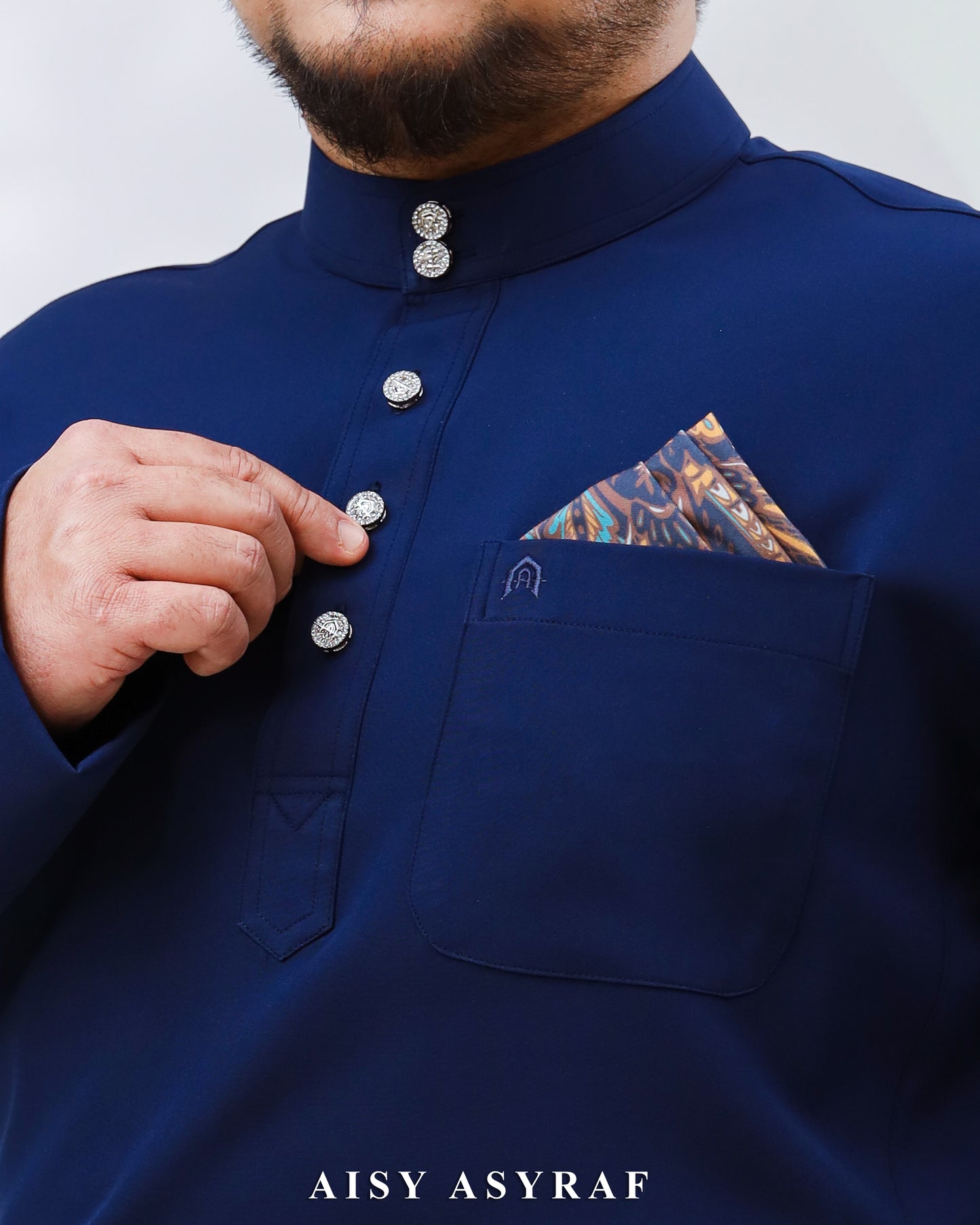 Baju Melayu Haseki - Navy Blue