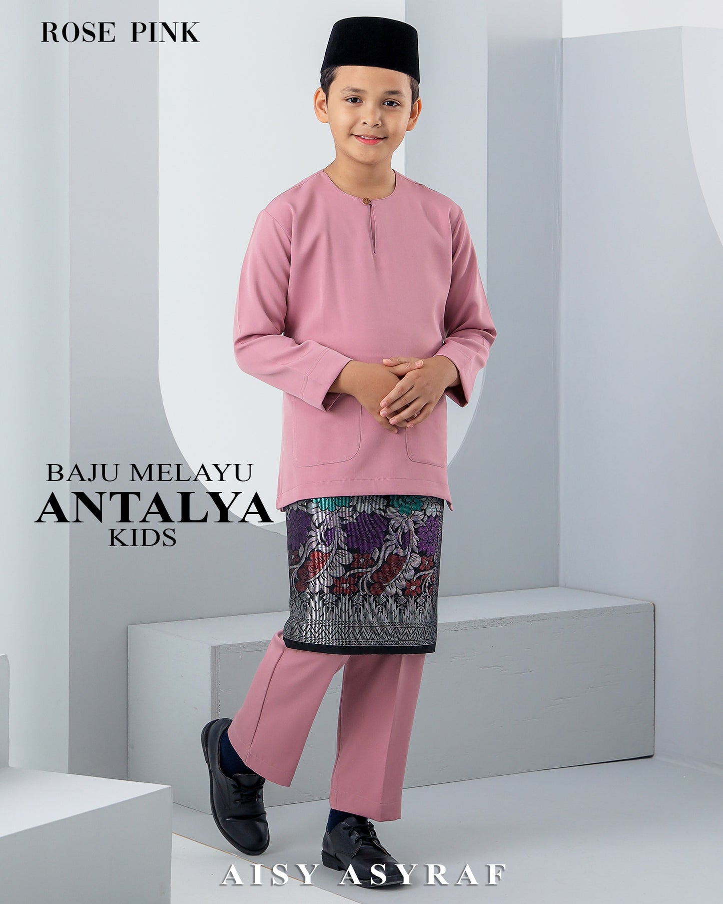 Baju Melayu Antalya Kids - Rose Pink