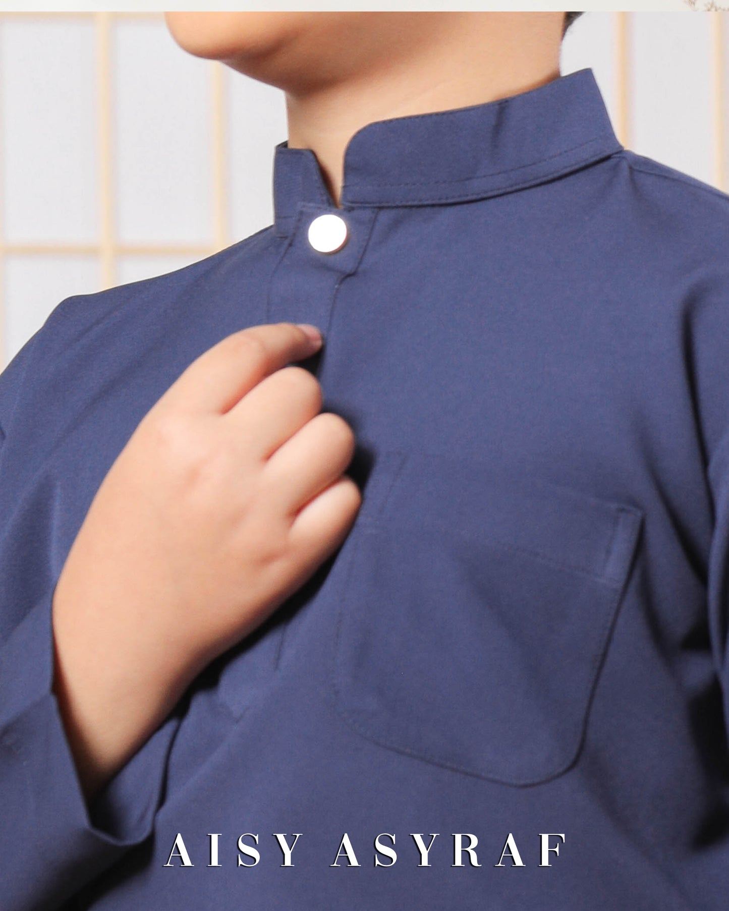 Baju Melayu Zaidan Kids - Navy Blue