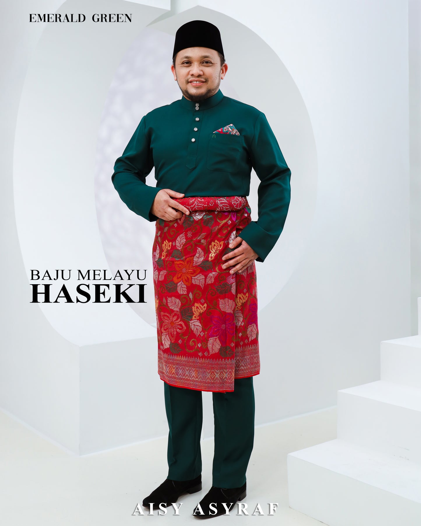 Baju Melayu Haseki - Emerald Green