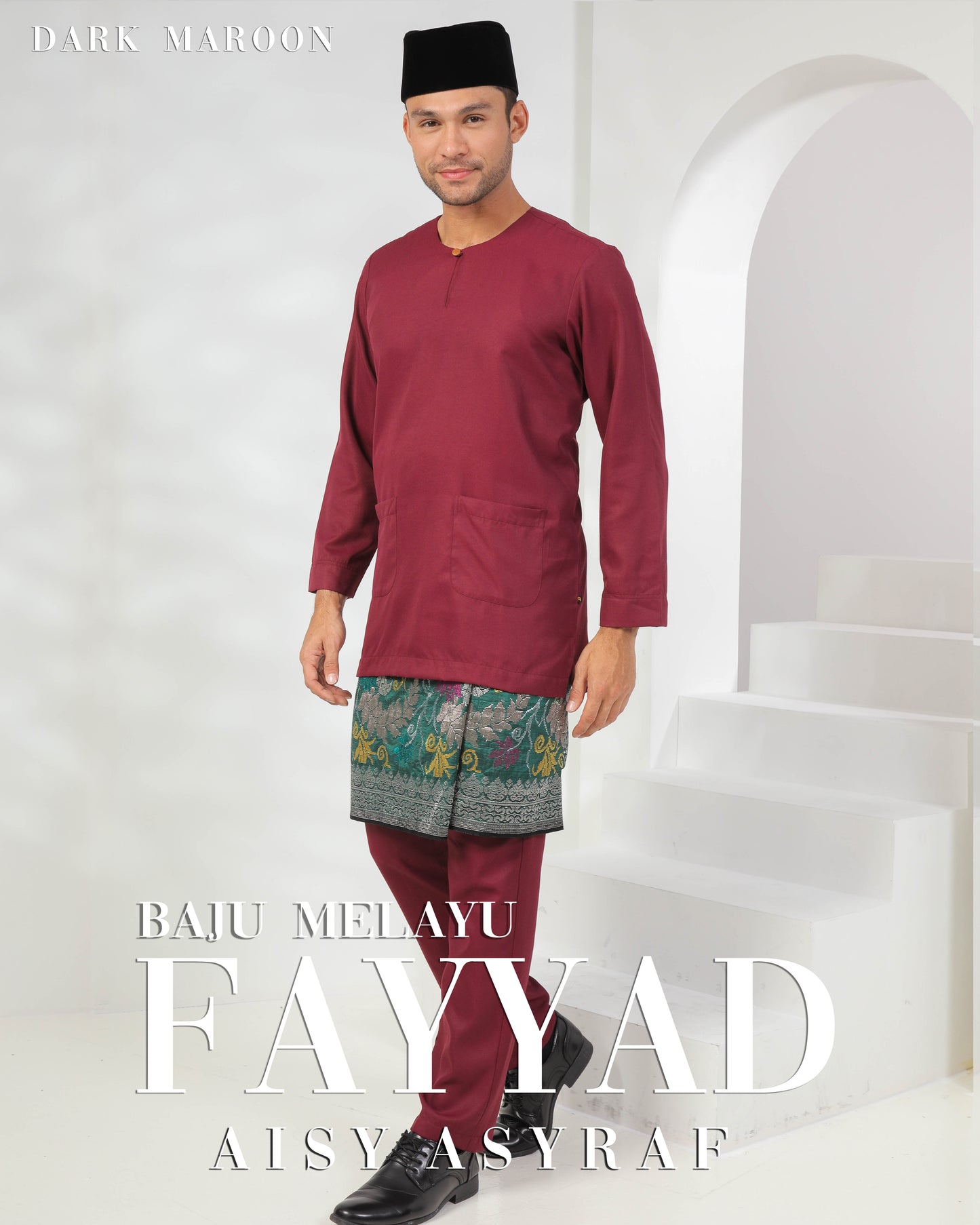 Baju Melayu Fayyad - Dark Maroon