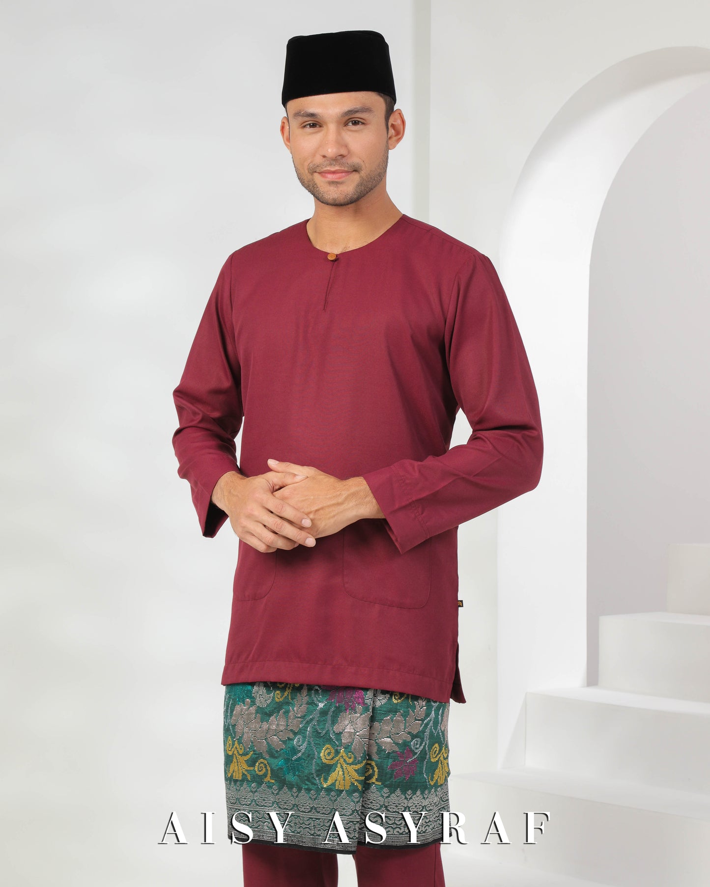 Baju Melayu Fayyad - Dark Maroon