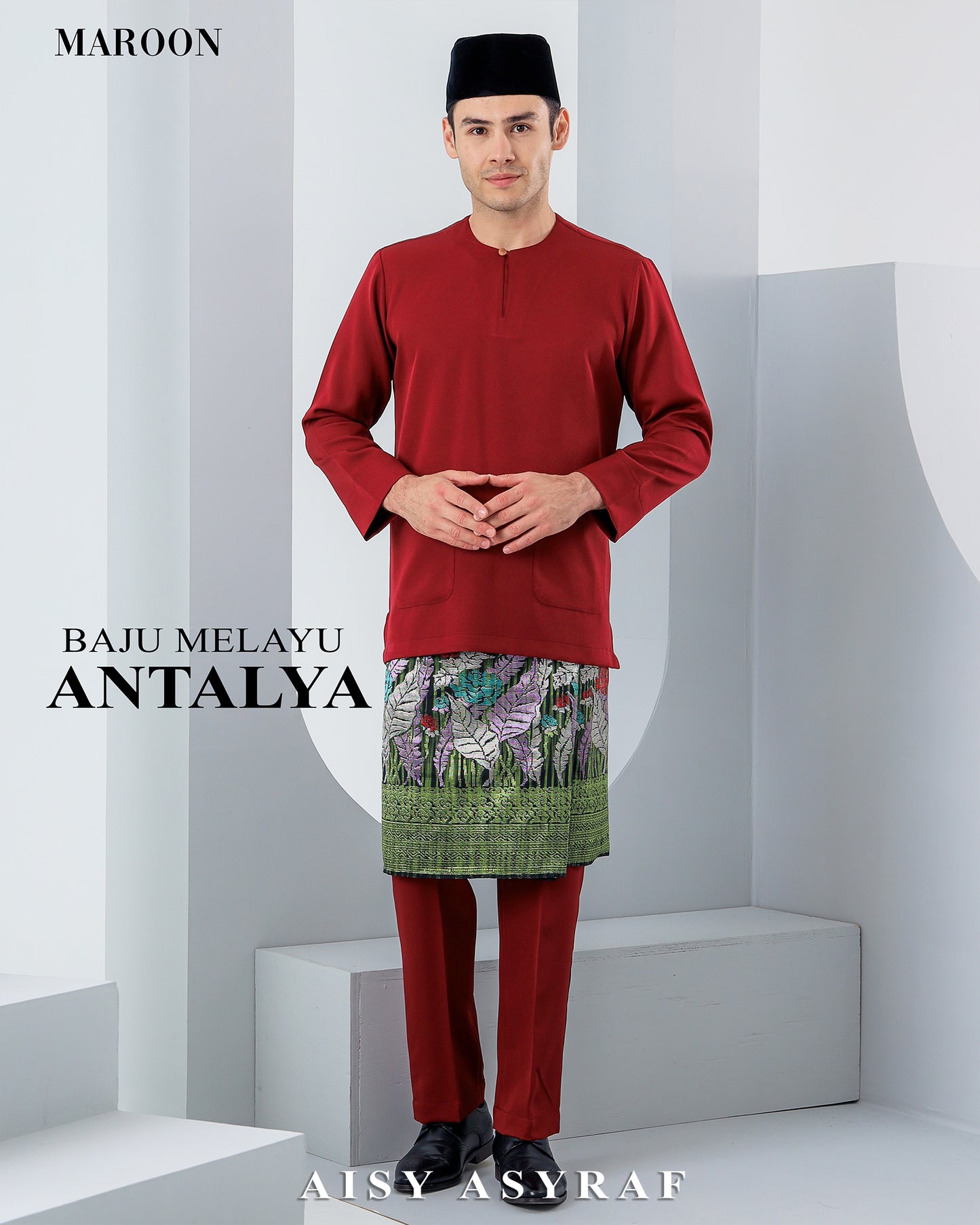 Baju Melayu Antalya - Maroon