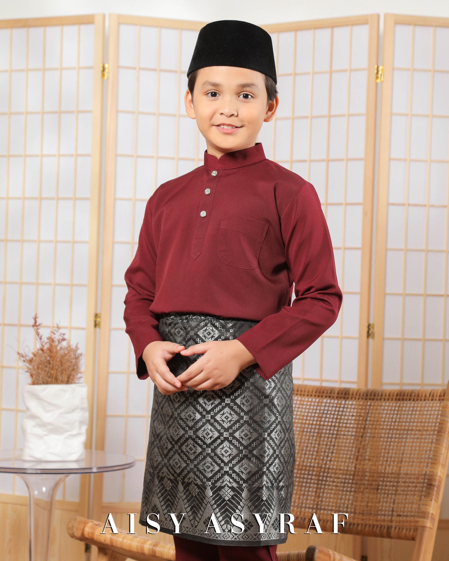 Baju Melayu Zaidan Kids - Rose wood