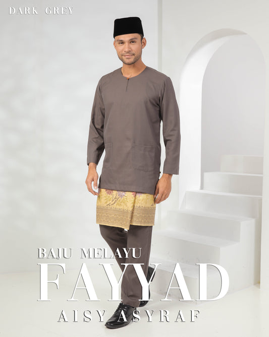 Baju Melayu Fayyad - Dark Grey