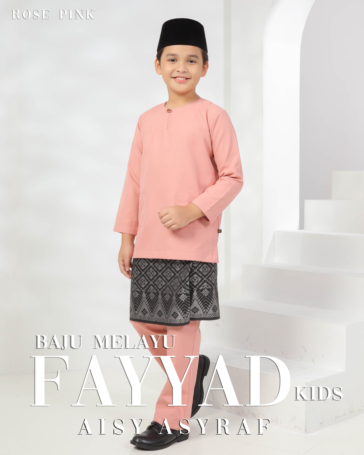 Baju Melayu Fayyad Kids - Rose Pink