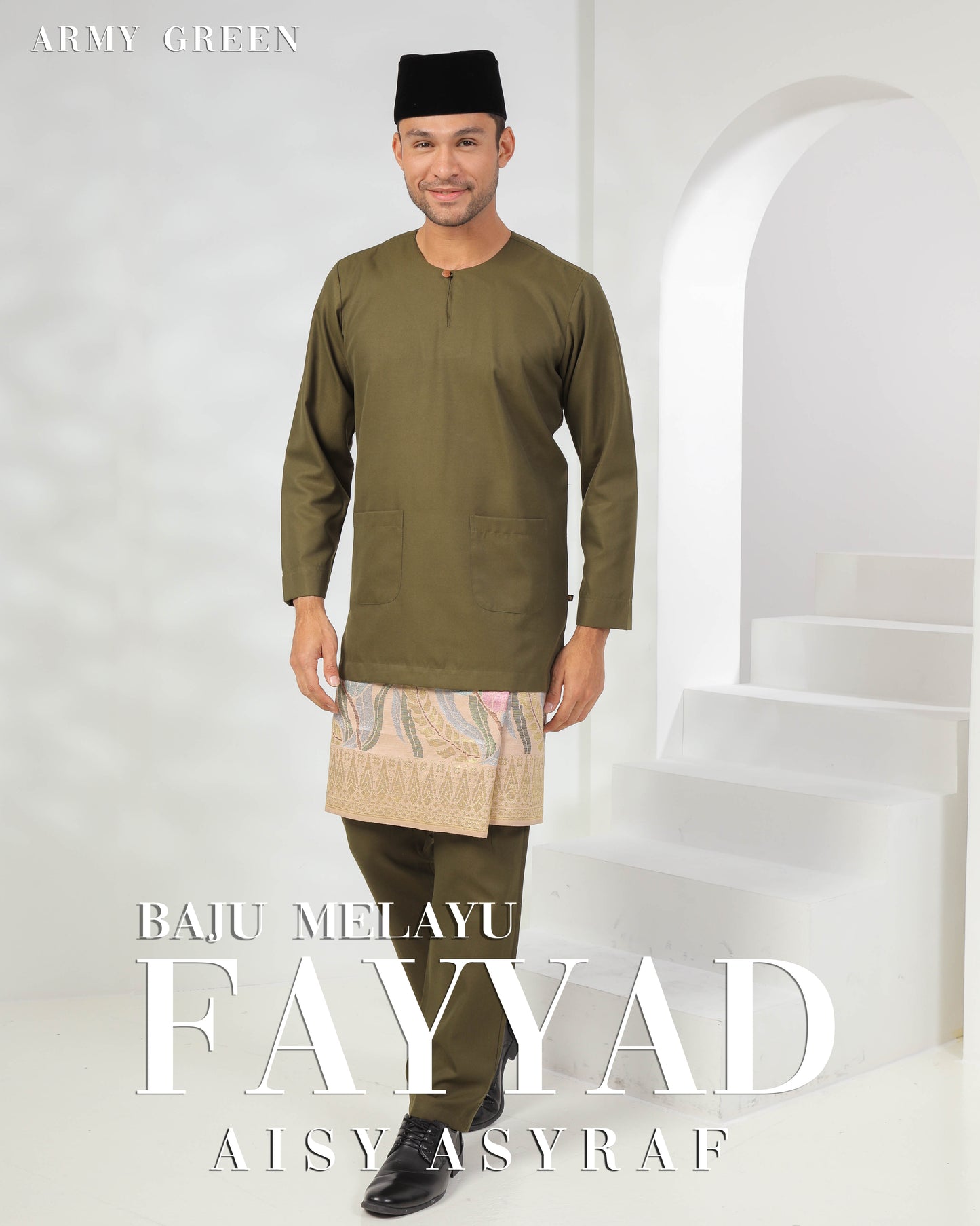 Baju Melayu Fayyad - Army Green