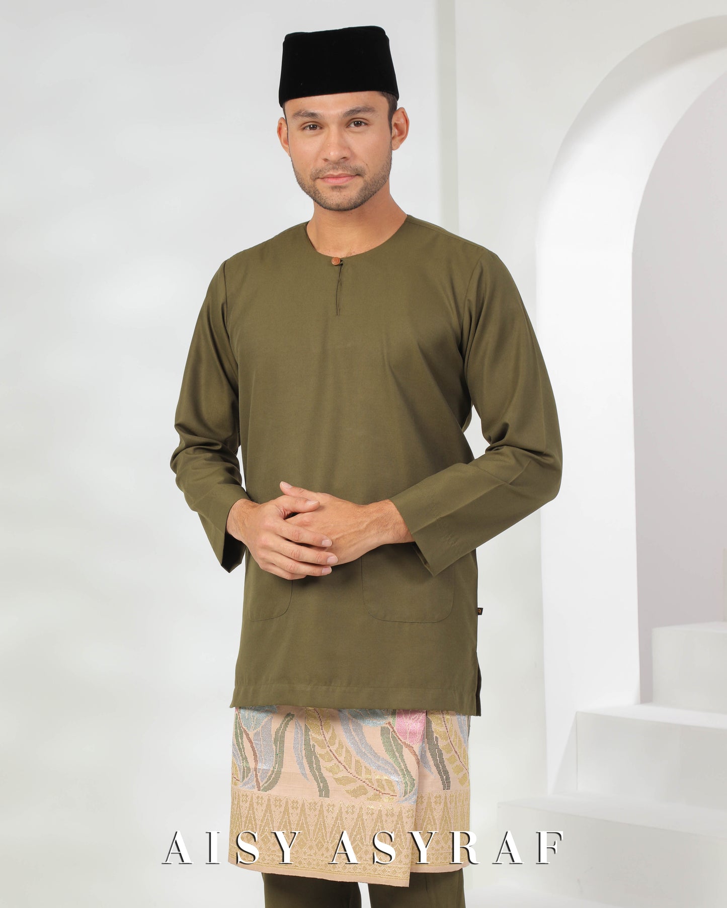 Baju Melayu Fayyad - Army Green