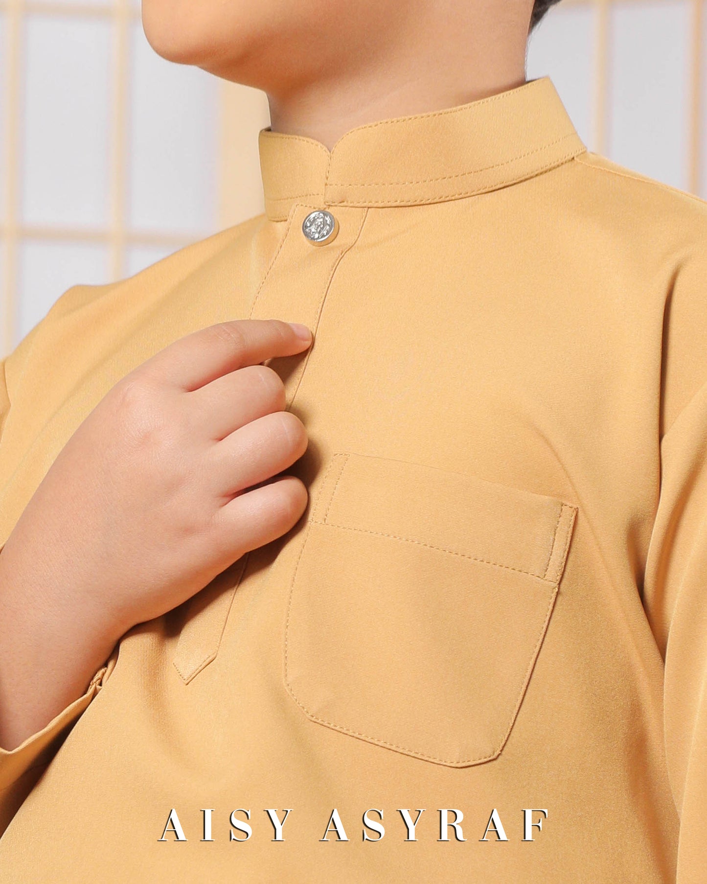 Baju Melayu Zaidan Kids - Honey Mustard