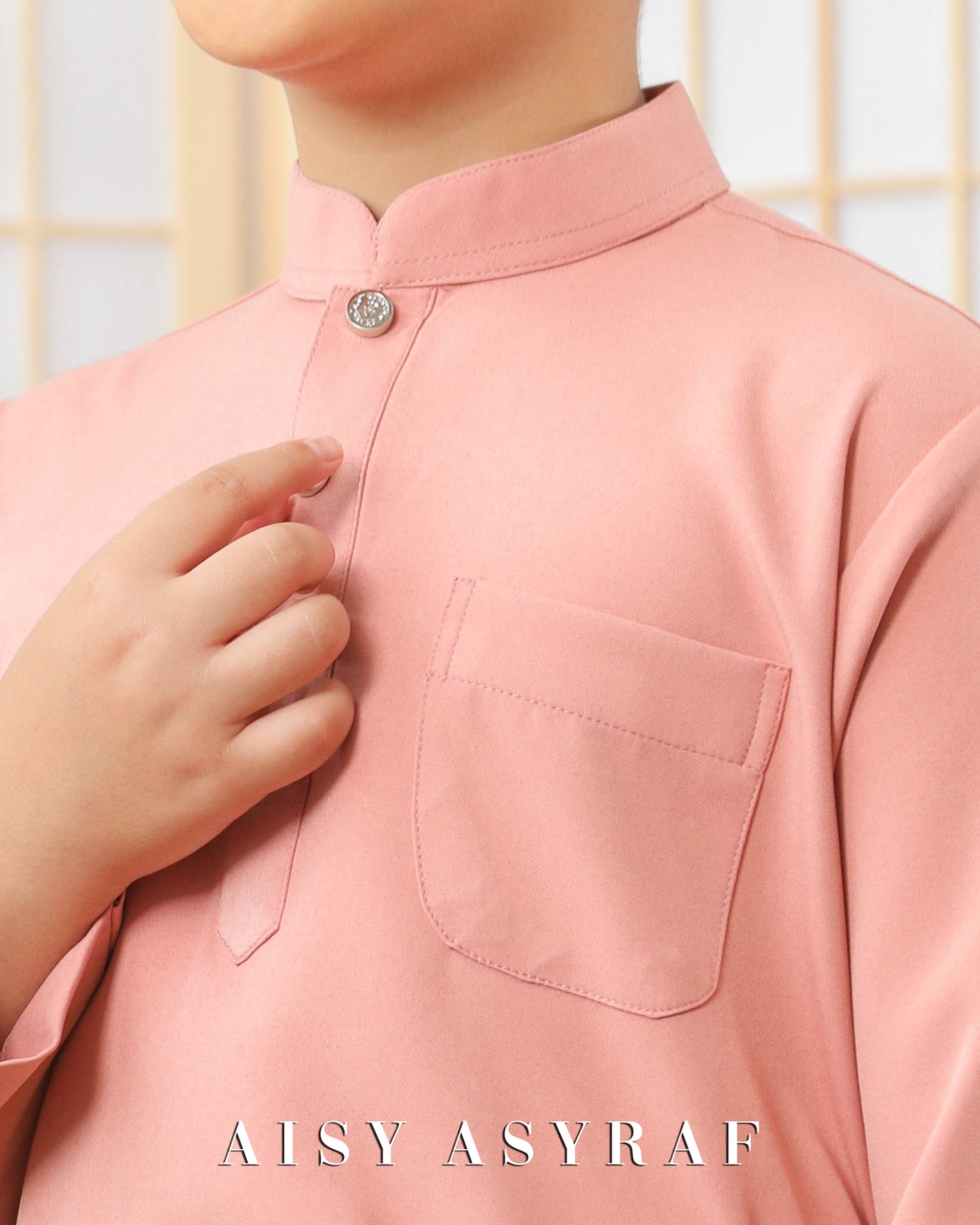 Baju Melayu Zaidan Kids - Peach