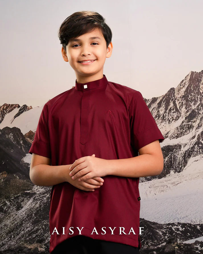 Kurta Kaffy kids - Maroon