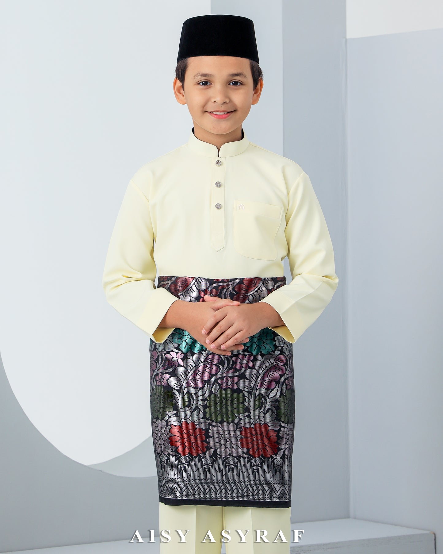 Baju Melayu Haseki Kids - Soft Yellow